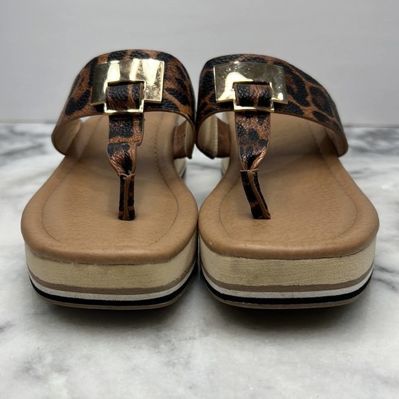 CATO COMFORT WOMENS SLIP ON Animal LEOPARD DESIGN SANDALS SHOES SIZE 7 - Picture 3 of 8